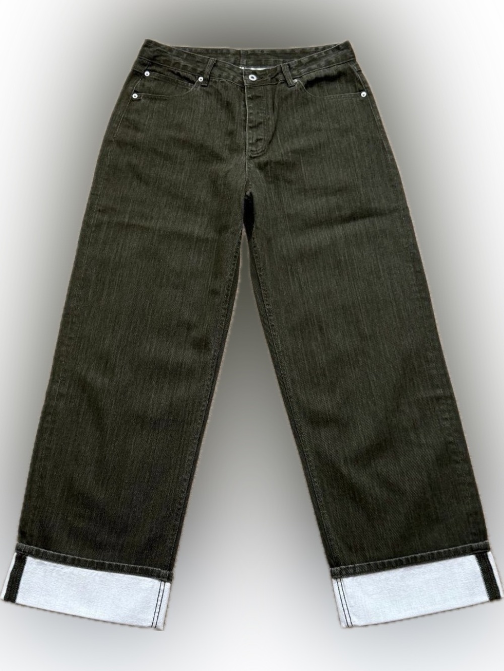 Bottega Veneta Men's Straight Jeans in Olive Green